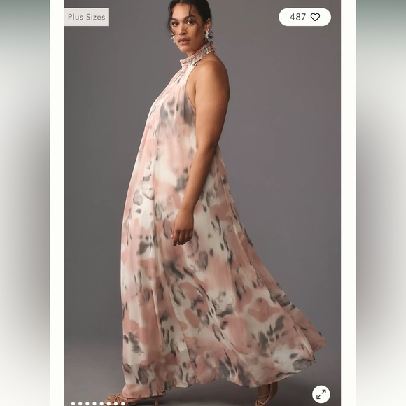 Maeve for Anthropologie Beautiful Halter Dress Plus size 2X New With Tags!!! - Picture 9 of 11